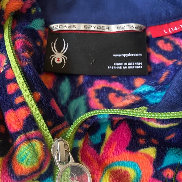 Girls floral Spyder fleece jacket size 14/16 - Picture 2 of 2